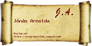 Jónás Arnolda névjegykártya